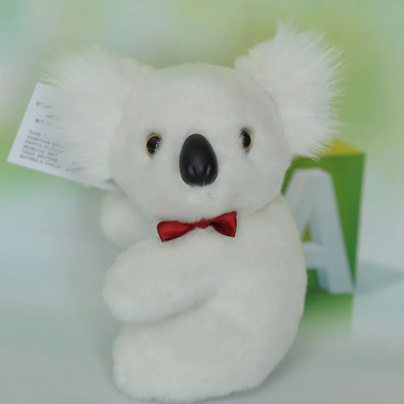 cute high quality plush koala toy white bow koala doll gift about 16cm 0612