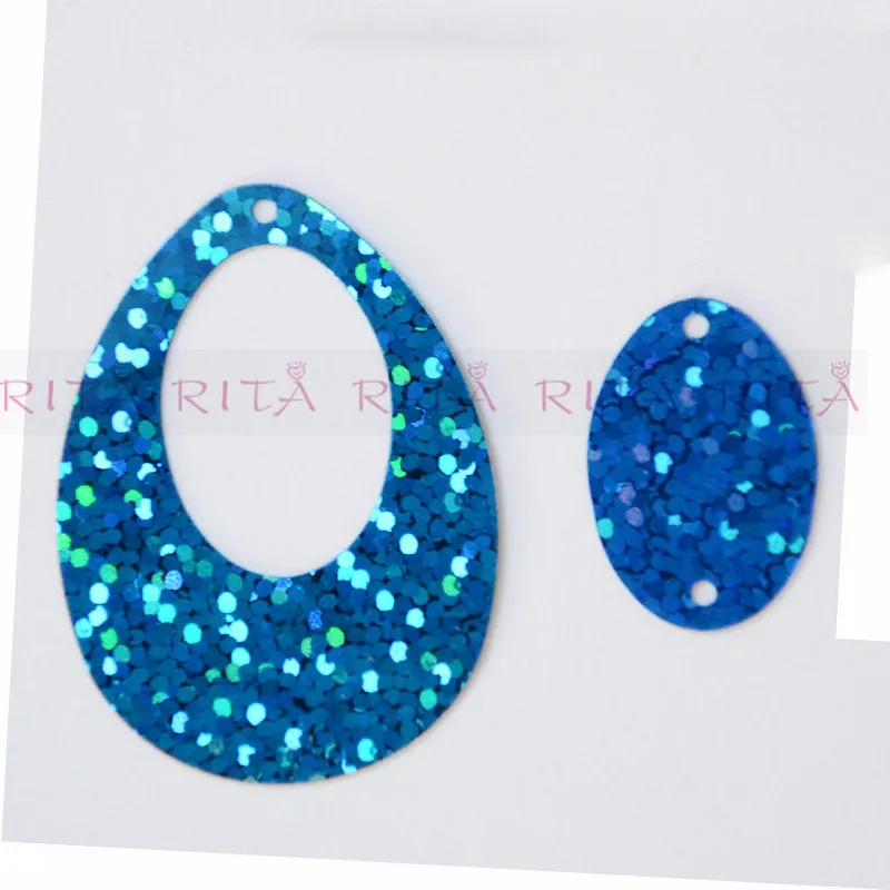 50g Hologram Flat Oval Egg Earring Shape PVC Loose Sequins Paillettes Sewing Wedding Craft&Decoration For Cloth