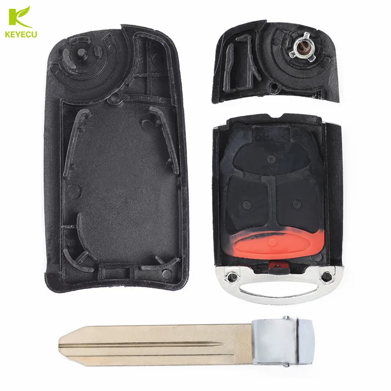 KEYECU Replacement New Remote Key Fob Kobdt04a Shell Flip Case Fob 3 Button for Dodge Magnum, Nitro, Ram 1500 2500 3500