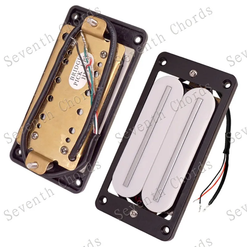 Ein Set mit 2 Stück Hot Rail Dual-Blade-Elektro-Gitarren-Humbucker-Tonabnehmern für Hals und Steg, 4-Draht-Tonabnehmer, Weiß oder Schwarz wählbar – Detail 8