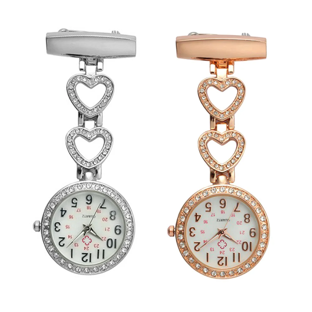 Ne Mode Vrouwen Zakhorloge Clip-On Hart/Vijfpuntige Ster Hanger Hangen Quartz Klok Voor Medische arts Verpleegkundige Horloges