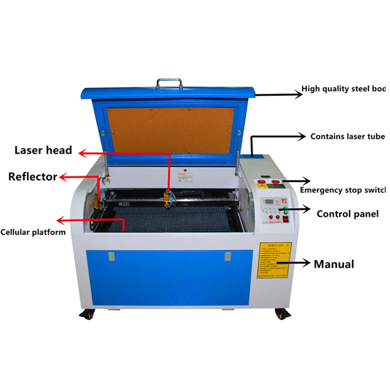 Free shipping CO2 laser engraving machine 4060 laser engraving machine 60w laser cutting machine acrylic cutting machine