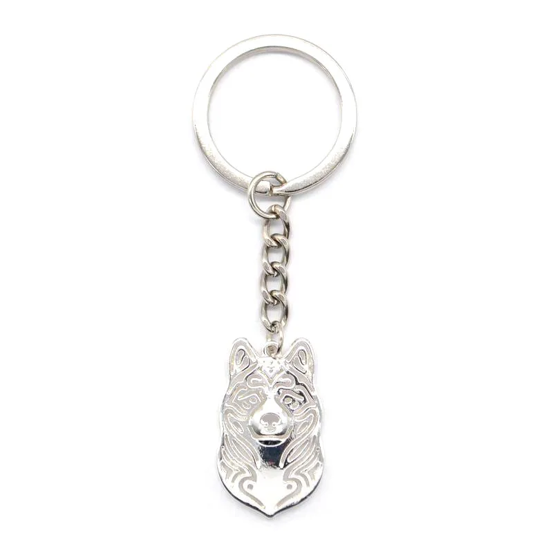 Lovers' Alloy Pet Dog Jewelry Women Metal Akita Dog Keychains