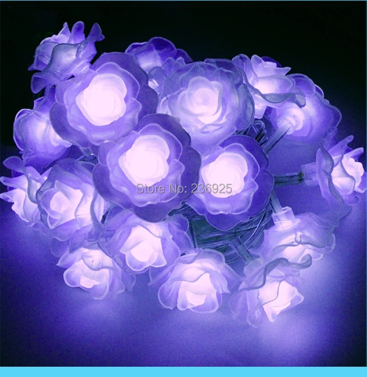 Rose LED String Lights Holiday Outdoor 10M 220V 110V Christmas Wedding Party Home Decorations LED Lighting H-01