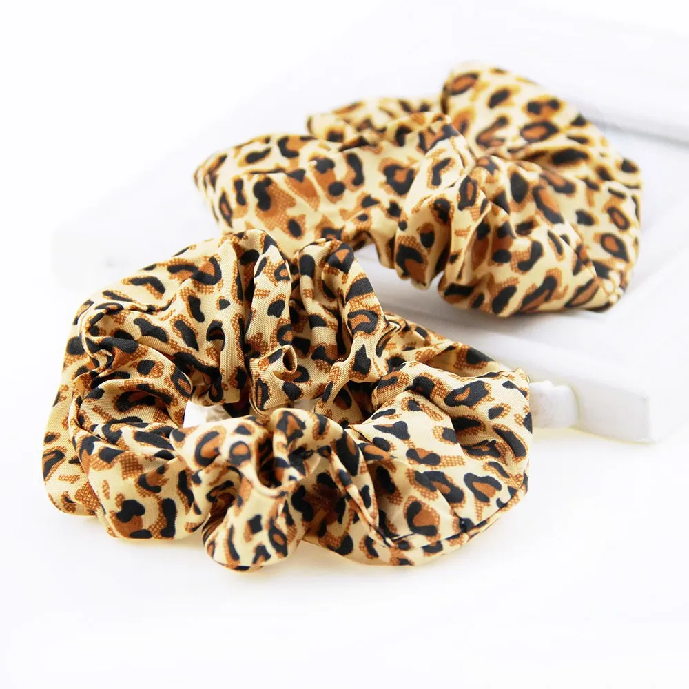 1Pcs Classic simple Smooth Animal Leopard print hair Scrunchies Leopard Print Houndstooth patterns Wild hairbands accessory