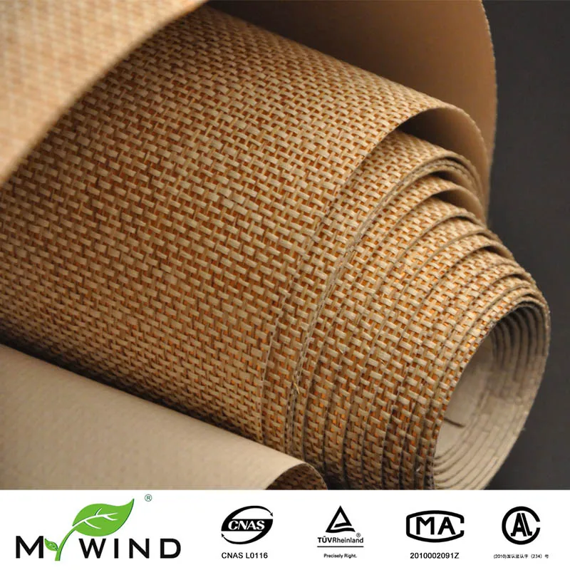 Rose Gold Beige Grasscloth Paper Weave Wallpaper Textured Natural Fabric Wallpaper For Living Room Home Decoration