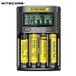 NITECORE UMS4 Intelligent Battery Charger USB Output 3A for LiFePO4 Lithium Ion Ni-MH NiCd 18650 10340 10350 10440 10500