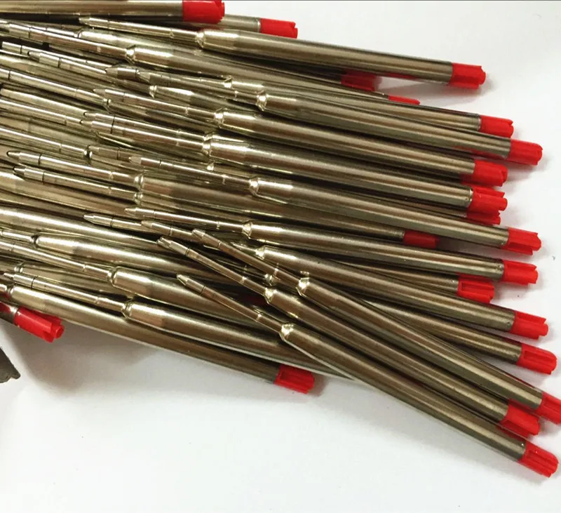 10 Pcs Refill 0.7 mm Full Metal Core Red Ink Refill Replacement School Supplies Office Accessories novelty ballpoint pens refill
