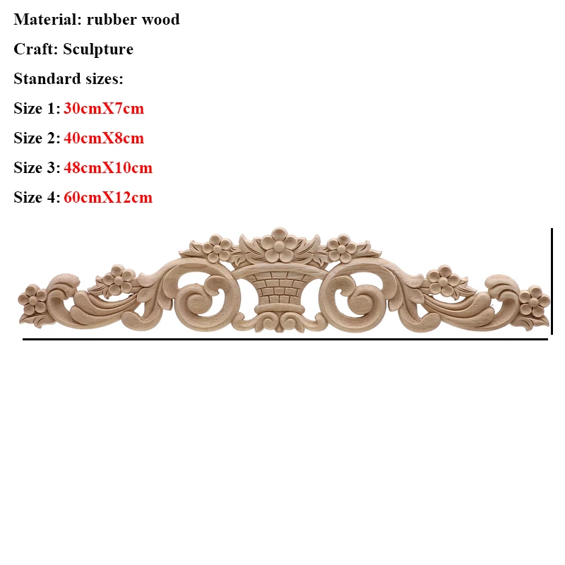 VZLX Floral Wood Carved Corner Applique Vintage Wooden Carving Decal For Furniture Cabinet Door Frame Wall Home Decor Crafts