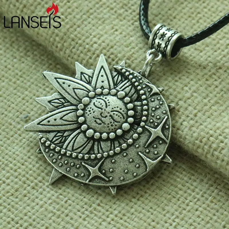 Lanseis 1 pz 3D Lil solare e celeste ciondolo Mandala fiore donne collana talismano gioielli geometria amuleto religioso pendan