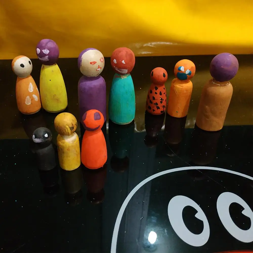 20pcs Wooden Peg Doll Solid Hard Wood People 35mm Natural Unfinished Ramp Preparation Paint or Stained Wedding Cake Family Dolls