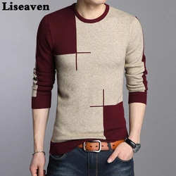 Liseaven-Jersey informal de manga larga para hombre, Jersey de punto con cuello redondo, a la moda