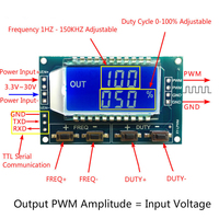 1Hz-150Khz Signal Generator PWM Board Module Pulse Frequency Duty Cycle Adjustable Module LCD Display 3.3V-30V 1Hz - 150Khz