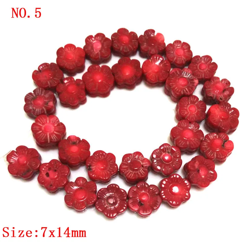 16 inches Flower Carved Natural Bamboo Coral Beads Loose Strand