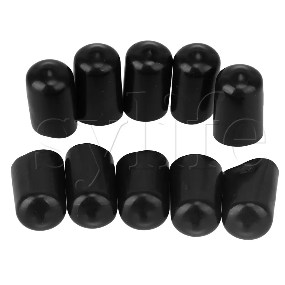 10pcs Soft Rubber Hose End Blanking Caps Screw Thread Protector Cover 12mm Black