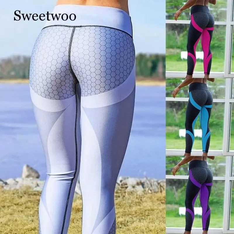 9 Colors New Fitness Sport Leggings Women Mesh Print High Waist Legins Femme Girls Workout Yoga Pants Push Up Elastic Slim Pants