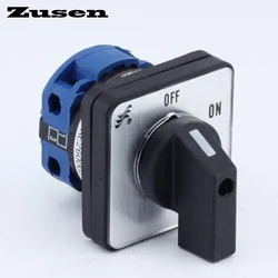 Zusen LW26-20 on/off  440V Ui 660V 20A Rotary Cam Switch 2 Position 2 Poles 4 Terminals