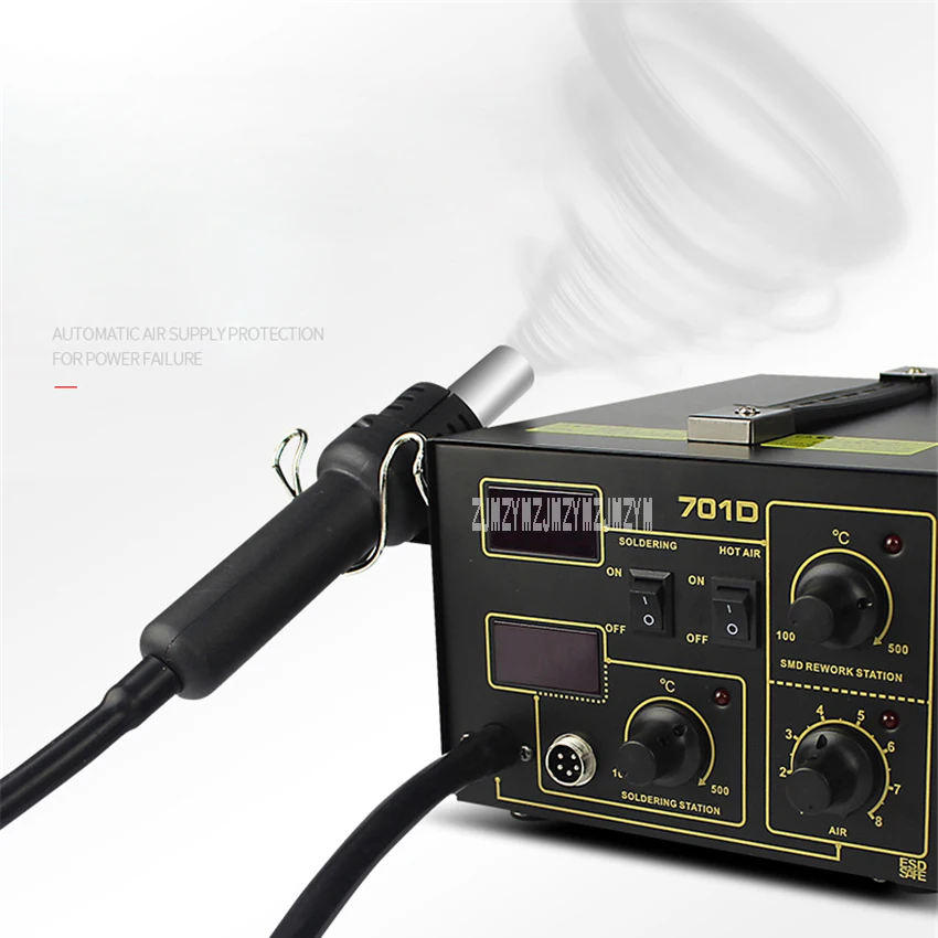 BK701D حار مسدس هواء لحام محطة مزدوج LED عرض سبيكة لحام حار مسدس هواء لحام محطة desolding 220 فولت 650 واط
