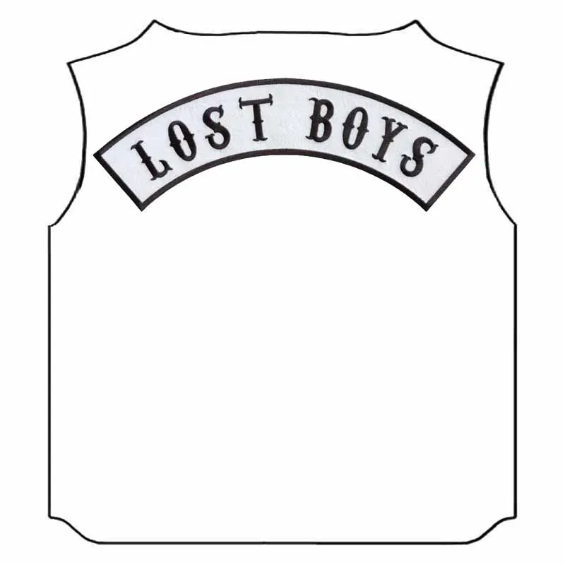 LOST BOYS motorcycle biker patches embroidered iron on patches for full back jackets clothing embroidery rocker MC patches