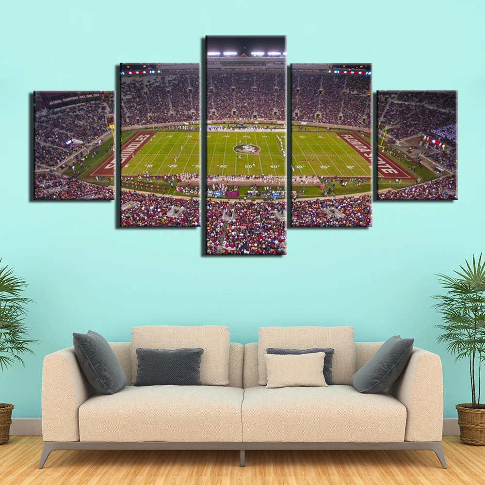 Wall Art Football Field Painting on Canvas Stretched and Framed Posters and Prints for Home Decorations Wall Decor