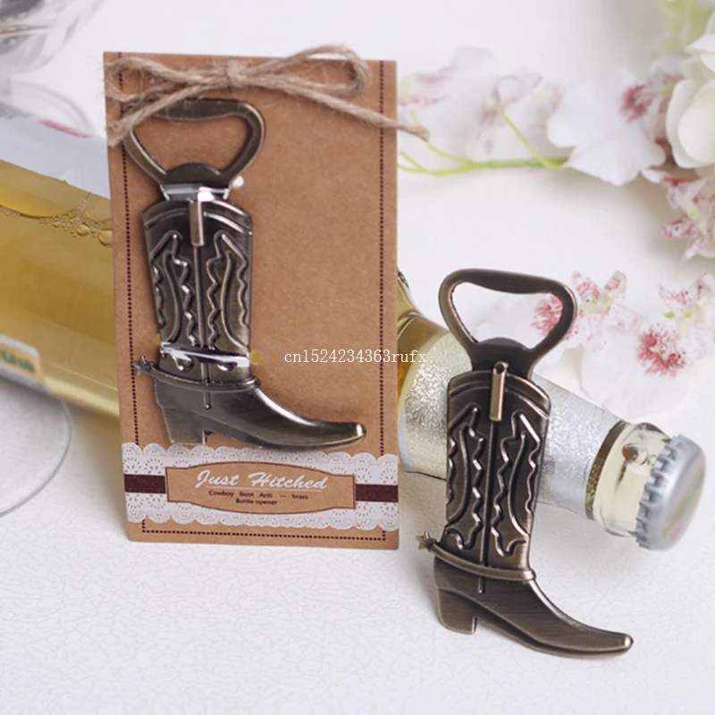 

"Just Hitched" Wedding Favor Gift and Giveaways for Guest Boots Bottle Opener Wedding Favours Bridal Shower Gift Box Fast Ship