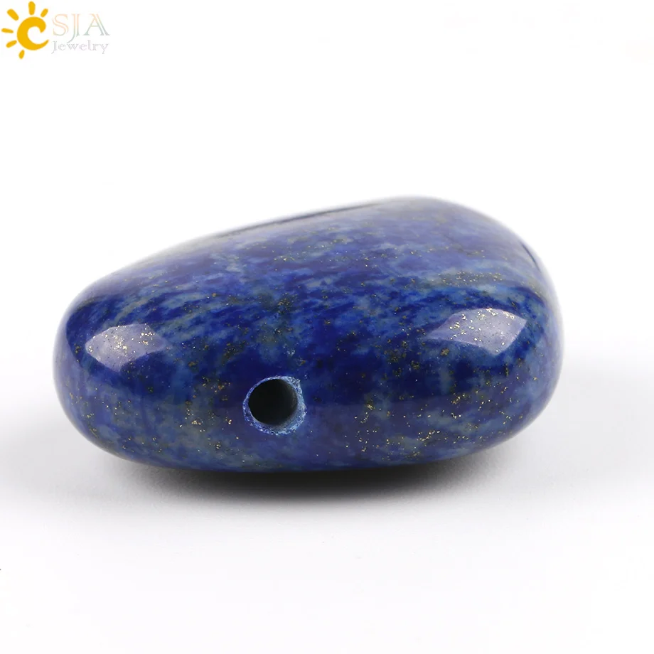 CSJA อัญมณีธรรมชาติหินผู้หญิงผู้ชาย Reiki จี้ Lapis Lazuli สีม่วงสีชมพูคริสตัลควอตซ์โอปอล Howlite อัญมณี E560