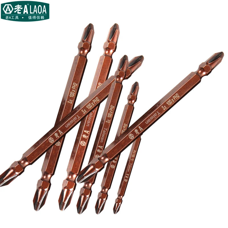 LAOA S2 Alloy Steel  Electric screwdriver Bit 65mm 100mm 150mm 200mm 250mm Phillips PH2 Double screwdriver Bits