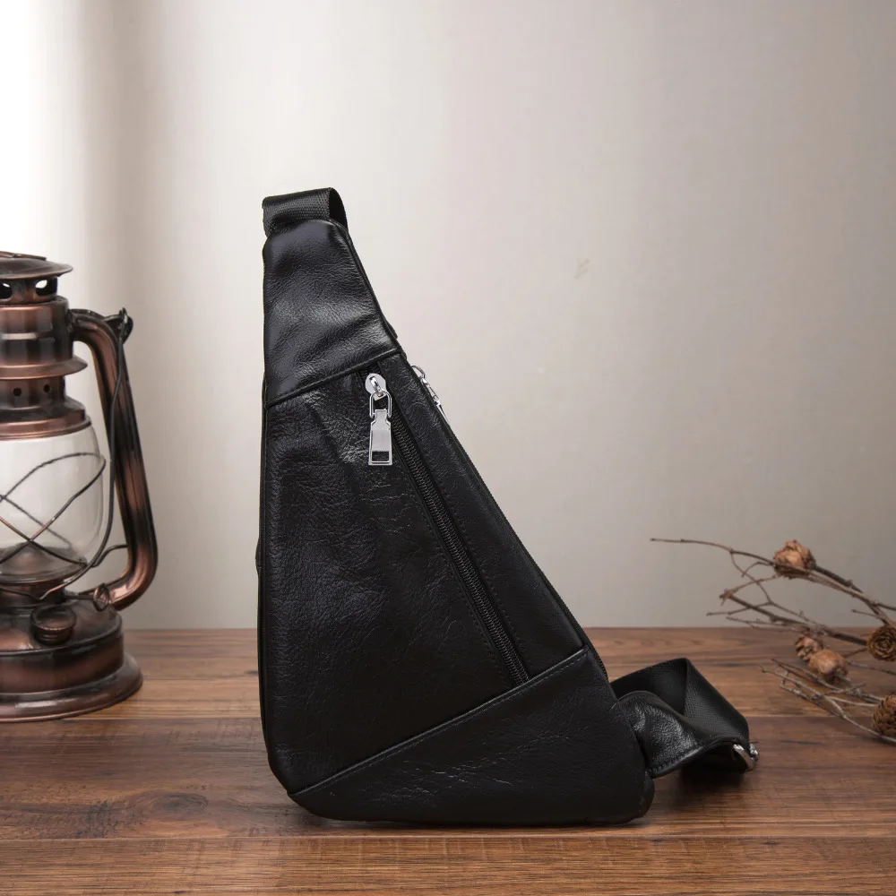 Men Original Leather Casual Fashion Chest Sling Bag 7\