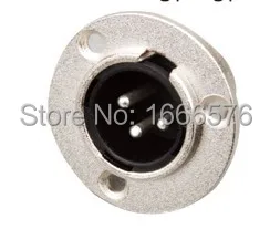 wholesale 100 pcs  XLR 3pin male ROUND PANEL socket -235