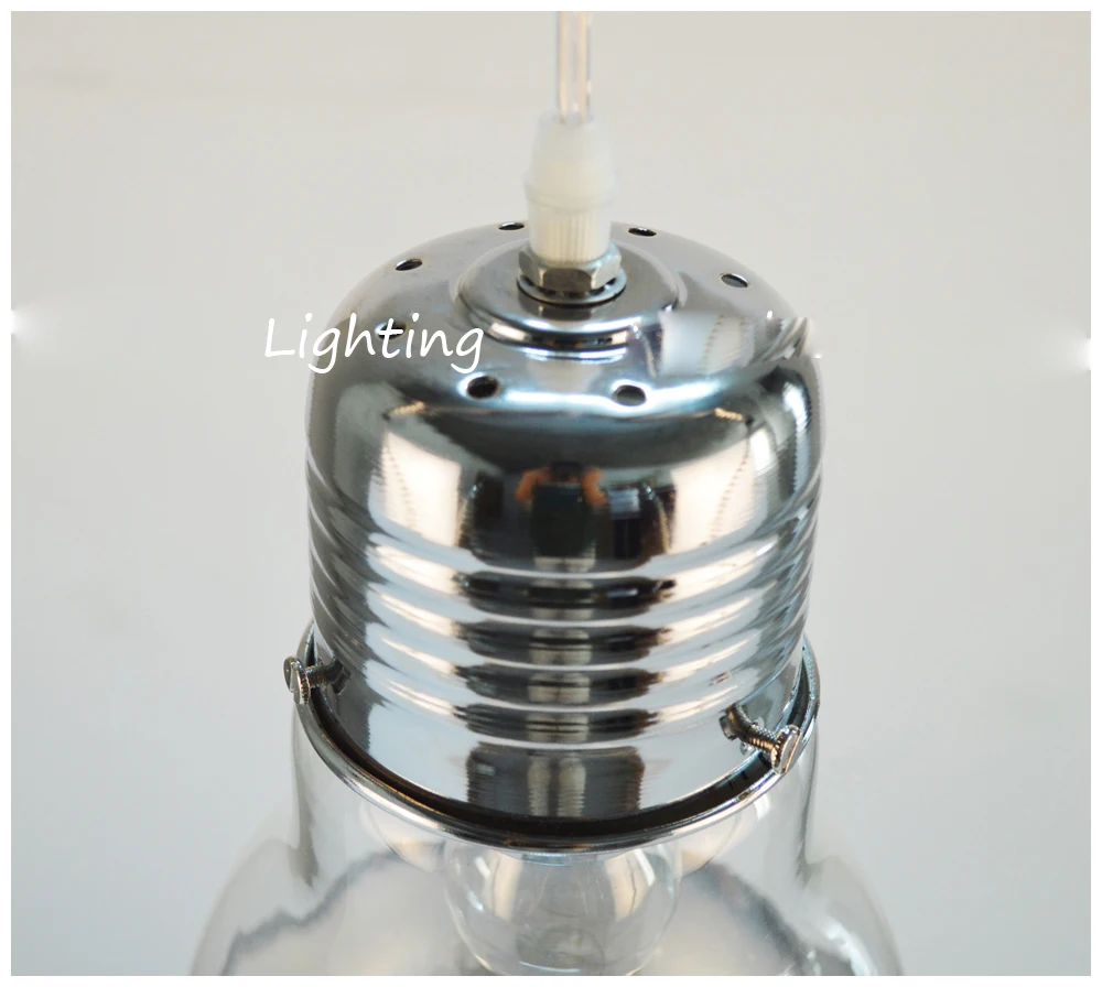 Creative personality pendant lights iron glass big bulb vintage lamp bar Russian warehouse 300mm * 450mm large pendant lamps