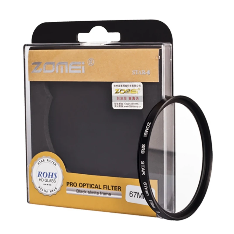 Zomei Star Line Star Filter 4 6 8 Piont Filtro Camera Filters 40.5 49 52 55 58 62 67 72 77 82mm For Canon Nikon Sony DSLR Camera