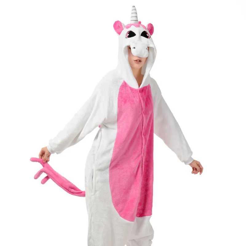 Wholesale Cartoon Animal Unicorn Pony Onesies Onesie Pajamas  Jumpsuit  Hoodies Sleepwear  for Adults for Halloween