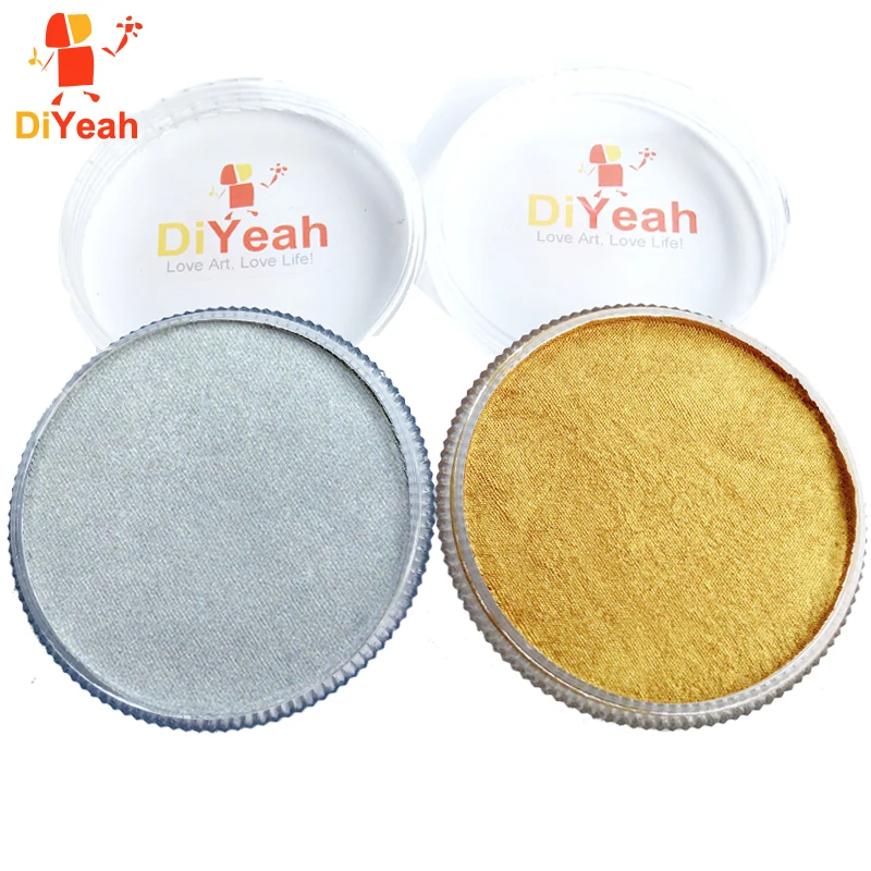 Gold Silver Face Body Paint Pearl Metallic Color Drawing Pigment 30g Water Based Face Makeup Cream Face Painting Halloween Party