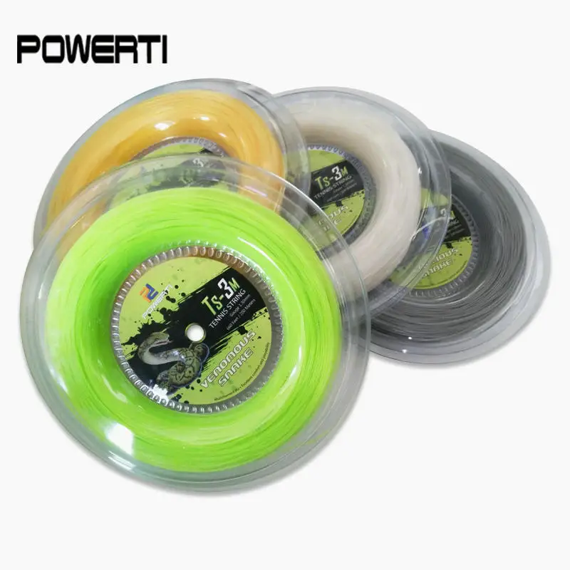 

POWERTI 1.35mm Nylon Tennis String Snake Soft Feeling 200m Reel Tennis Racquet Training String 56-59Pounds TS-3M