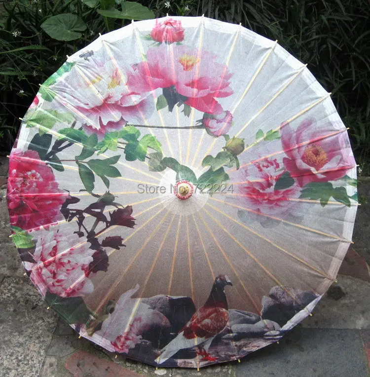 Free shipping chinese craft classical colorful peony painting oiled paper umbrella parasol decoration gift dace props umbrella