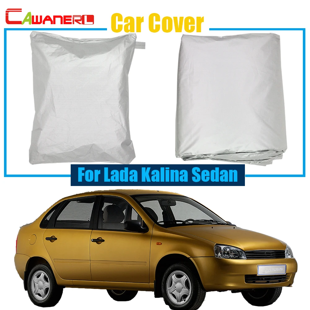 Cawanerl Outdoor Car Cover UV Anti Rain Snow Sun Resistant Cover Dustproof For Lada Kalina Sedan