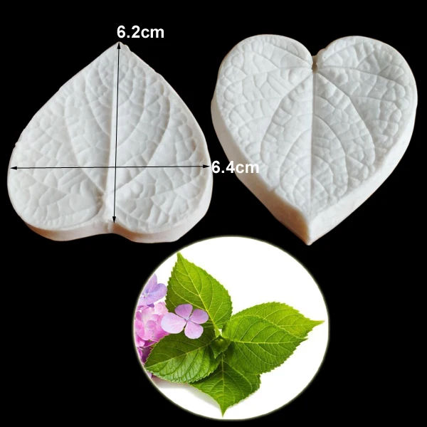 Hydrangea Leaf Petal Veiner &Cutter Silicone Molds Baking Moulds Pastry Crafts Candy Chocolate Handicrafts Form Cake ToolsCS260