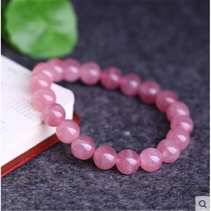 Natural Rose Pink Quartz Bracelets For Women Madagascar Stretch Crystal Round Bead Bracelet 7mm 8mm 9mm 10mm 11mm AAAAA