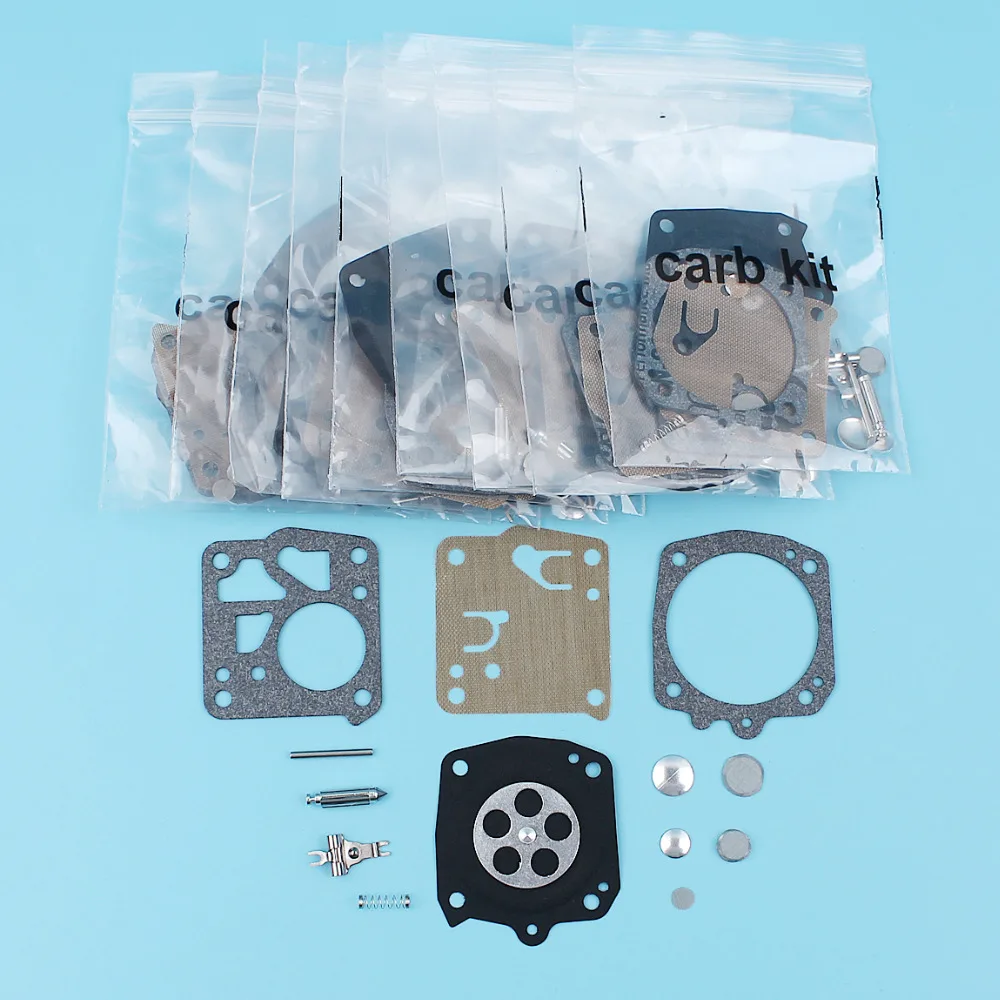 10Pc/Lot Carburetor Diaphragm Rebuild Repair Kit For Husqvarna 61 66 266 268 272 281 288 Chainsaw Carb Tillotson RK-23HS