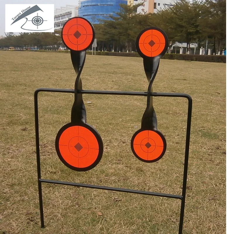 Objetivo giratorio de 4 placas Airgun/también para tiro de Paintball/mejora de la habilidad táctica de tiro de caza/deporte al aire libre