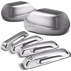 Chrome Door Handle Cover and Mirror Cover Set For 05-10 Jeep Grand Cherokee 4-Door