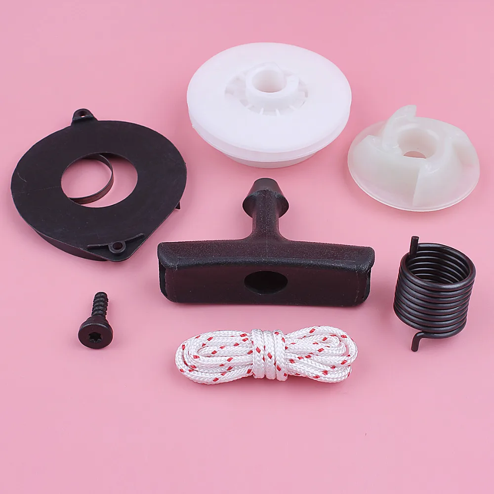 Kit fune con impugnatura a molla per puleggia di avviamento a strappo per Husqvarna 435 440 445 445E 450E strumento da giardino per motosega sostituire il pezzo di ricambio