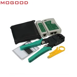 MoGood-Herramienta de red 3 en 1, herramienta engarzadora, prueba de cables, cuchillo pelacables, 50 conectores de RJ-45