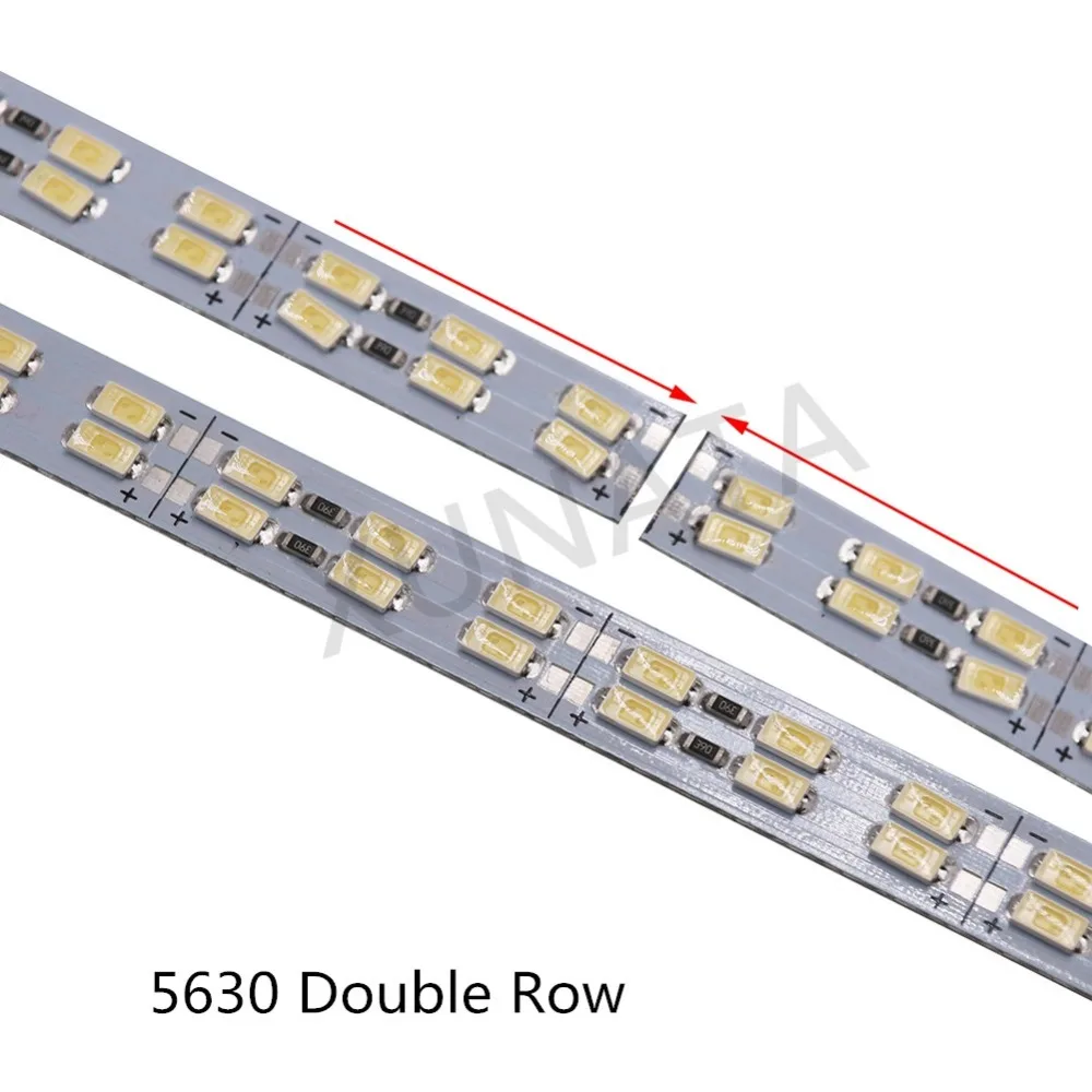 Tira de luces Led de doble fila, Chip coreano SMD 8520/7020/5630, barra dura de 120Led/m, 25cm, 50cm, blanco frío