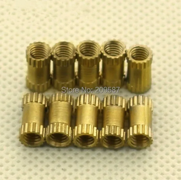 

100pcs Brass Knurl Nuts M6x8mm(L)-8mm(OD) Metric Threaded insert