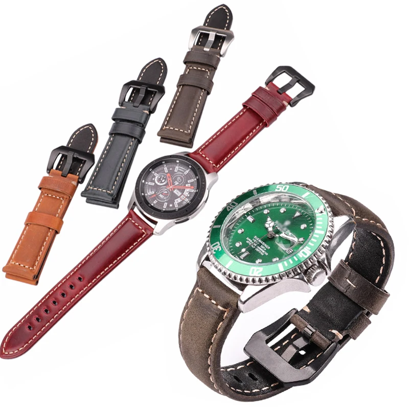 Genuine Leather Watchbands 4 Colors For Panerai Watch Band Accessories Women Men Cowhide Strap 20mm 22mm 24mm 26mm Bracelet