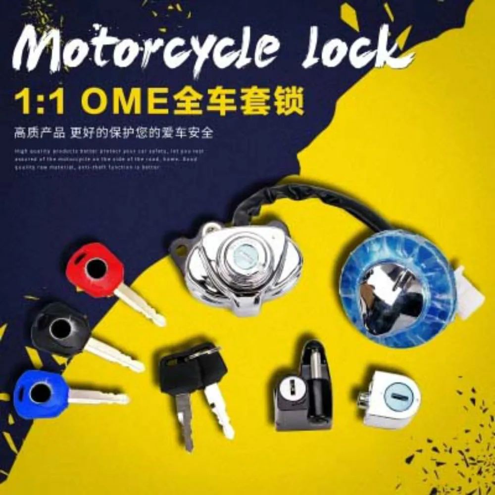 

1 set Motorcycle Fuel Gas Cap Key full Set Ignition Switch Lock For Honda Steed400 Steed600 VLX400 CA250