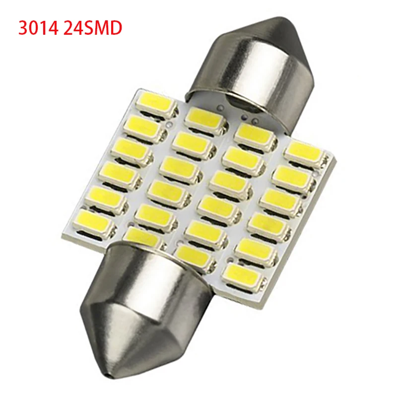 

4PCS C5W Car Led 240LM 28mm 31mm 12V 3014 24 SMD 24LED 6500K White For Door Lights Interior Festoon Dome Bulbs Light Lighting