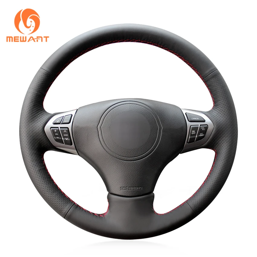 MEWANT Black Artificial Leather Car Steering Wheel Cover for Suzuki Grand Vitara 2006 2007 2008 2009 2010 2011 2012 2013-2014