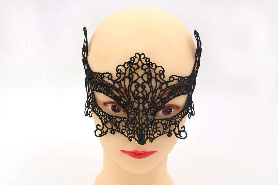 1PCS Hot Sales Sexy Lady Black Lace Mask Cutout Eye Mask For Masquerade Party Fancy Dress Costume Halloween Party Fancy